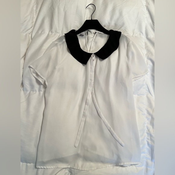 Bongo white blouse with black collar and bow size XL - Picture 5 of 10